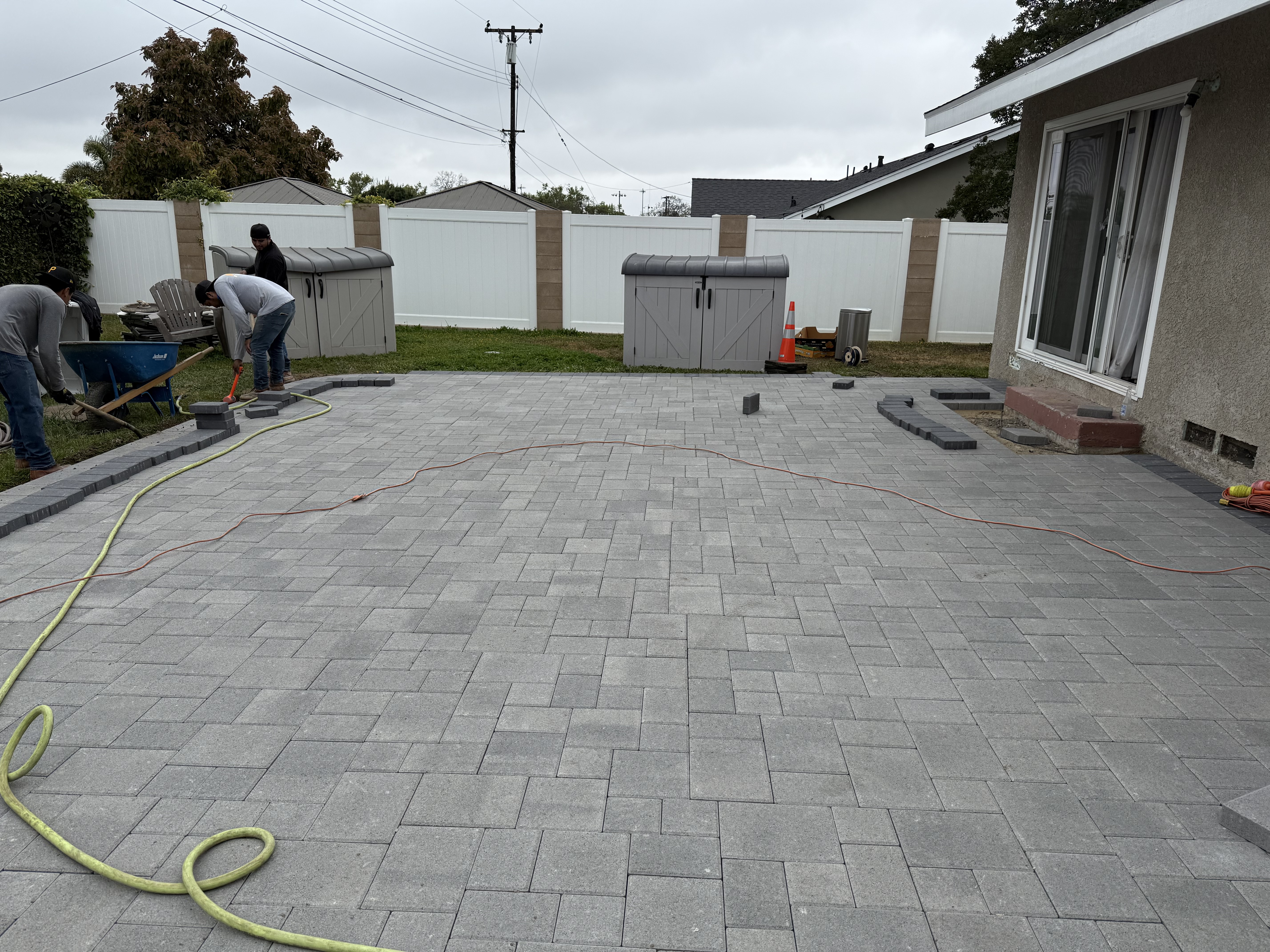 Backyard paver patio