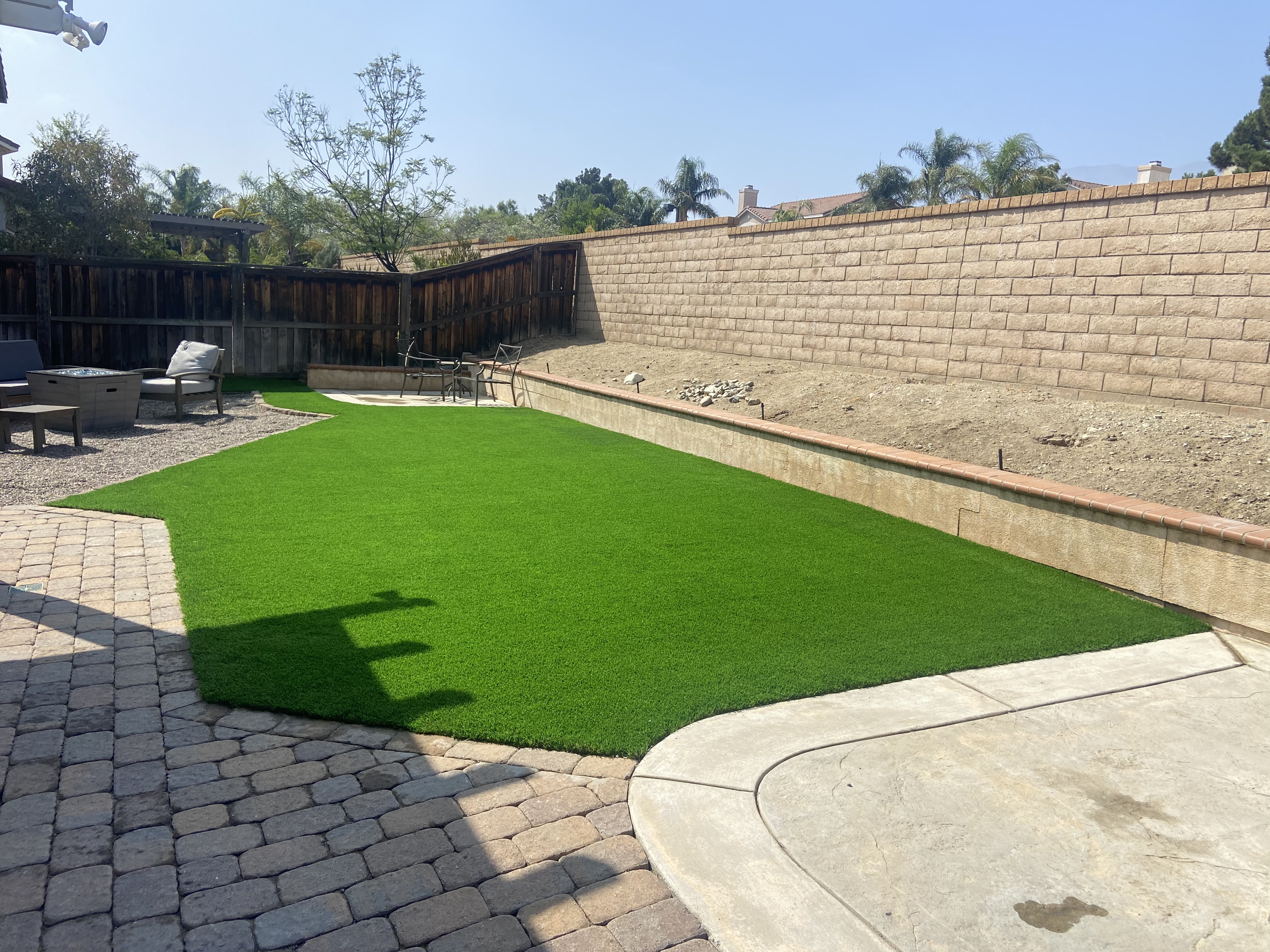 Backyard artificial turf